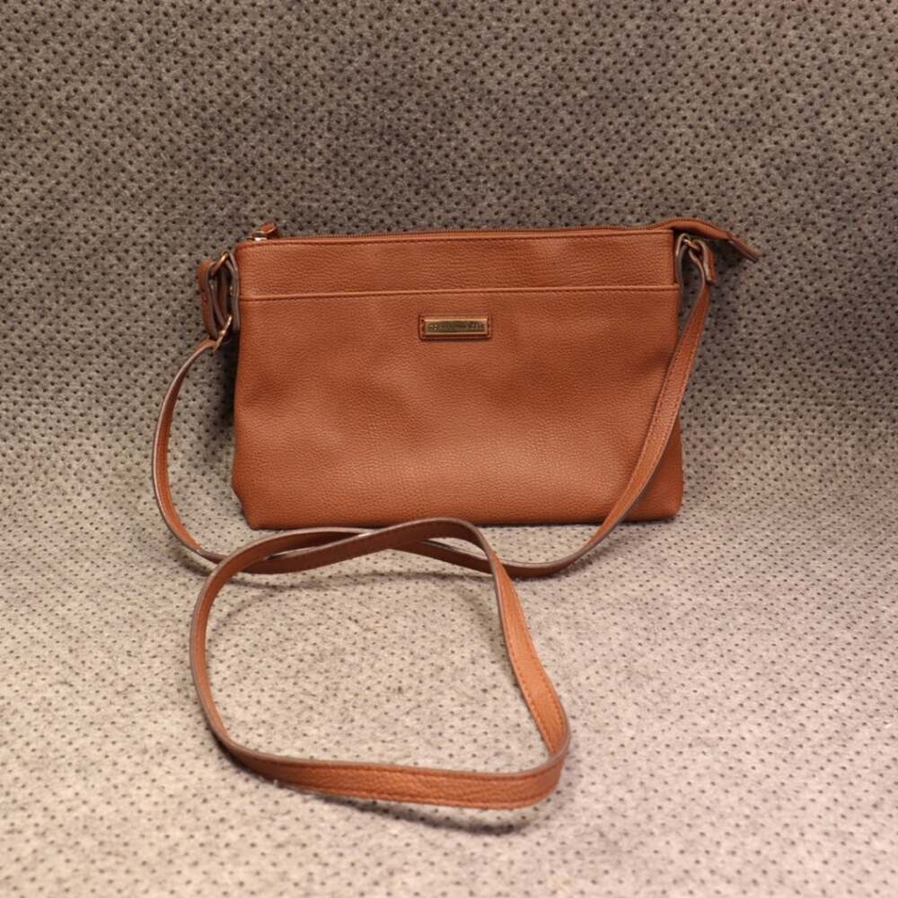 Tommy Hilfiger Brown Leather Shoulder Purse Small